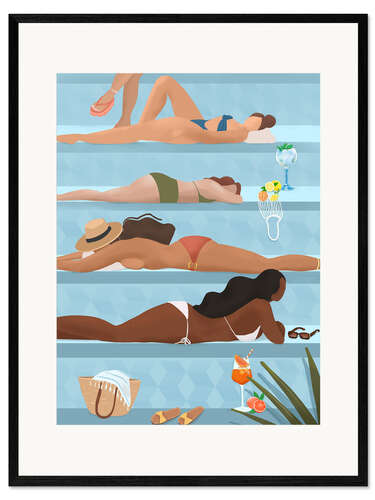 Stampa artistica con cornice Ladies By the Pool