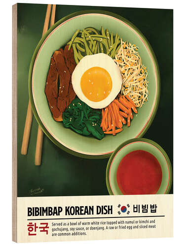 Cuadro de madera Bibimbap