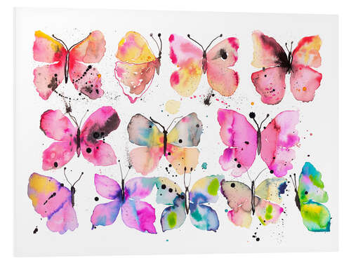 Foam board print Butterflies Watercolor