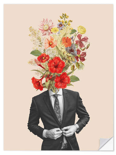 Wall sticker Suit and red flowers