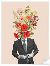 Wall sticker Suit and red flowers