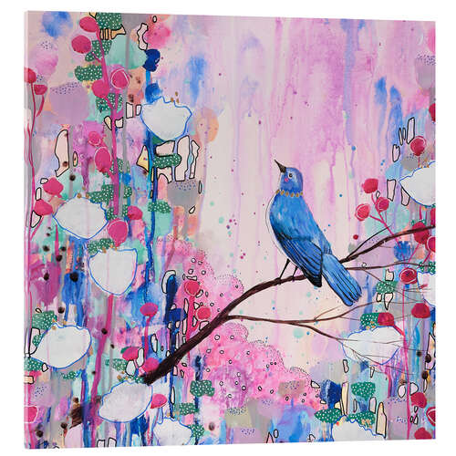 Acrylic print Bird and Roses