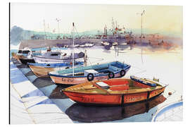 Magnettafel Fischerboote bei Sonnenuntergang im Hafen