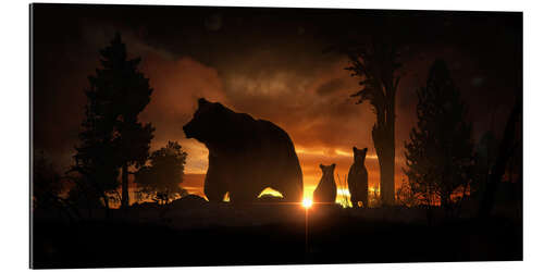 Galleriprint Bear Family at Dusk