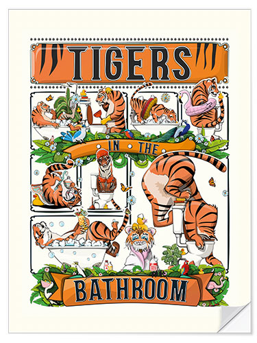 Wall sticker Tigers in the Bathroom