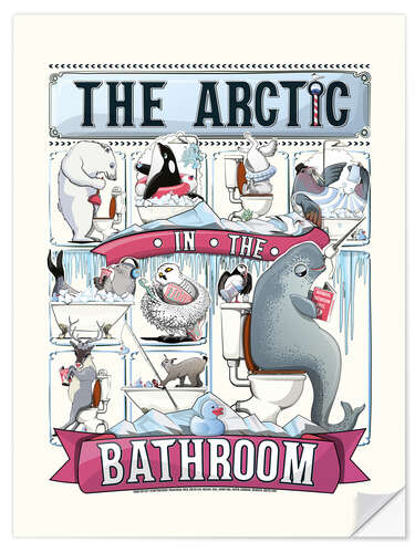 Naklejka na ścianę Arctic Animals in the Bathroom