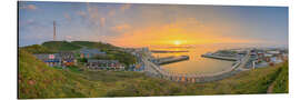 Alubild Helgoland - Hafen bei Sonnenaufgang