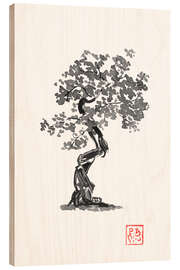 Wood print Japanese Tree