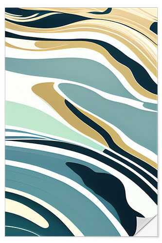 Selvklebende plakat Abstract Scandinavian Beach