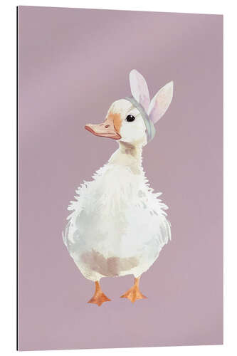 Tableau en plexi-alu Cute Duck with Bunny Ears