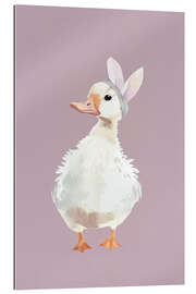 Tableau en plexi-alu Cute Duck with Bunny Ears