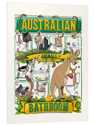 Cuadro de PVC Australian Animals in the Bathroom