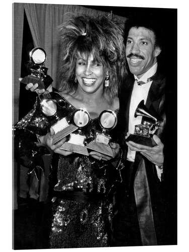 Acrylic print Tina Turner and Lionel Ritchie at 27th Grammy Awards, 1985