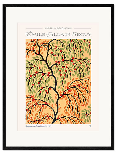 Gerahmter Kunstdruck Blumensträuße und Laub, 1925