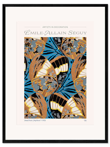 Plakat artystyczny premium w ramie Detail From Plate 20, From "Papillons", 1925