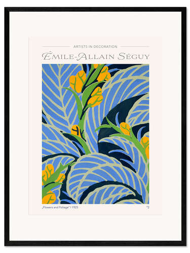 Ingelijste kunstdruk Flowers and Foliage II, 1925