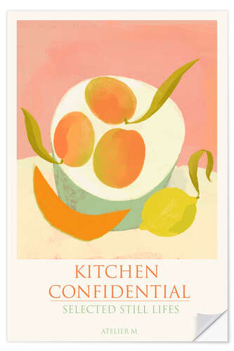 Vinilo para la pared Kitchen Confidential - Still Life With Three Apricots