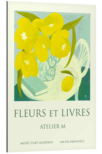 Cuadro de aluminio Fleurs Et Livres