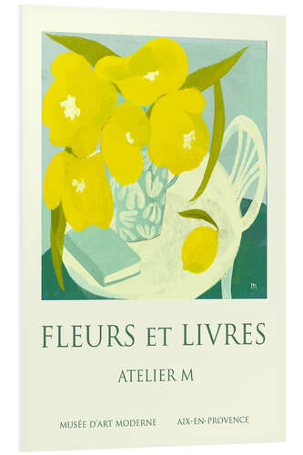 Hartschaumbild Fleurs Et Livres