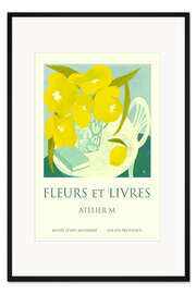Gerahmter Kunstdruck Fleurs Et Livres