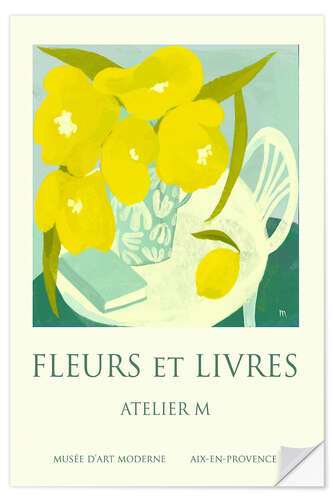 Vinilo para la pared Fleurs Et Livres