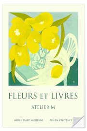 Vinilo para la pared Fleurs Et Livres