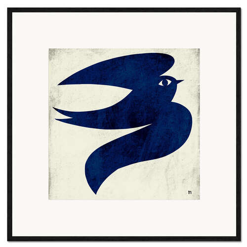 Impressão artística com moldura Blue Bird Flight