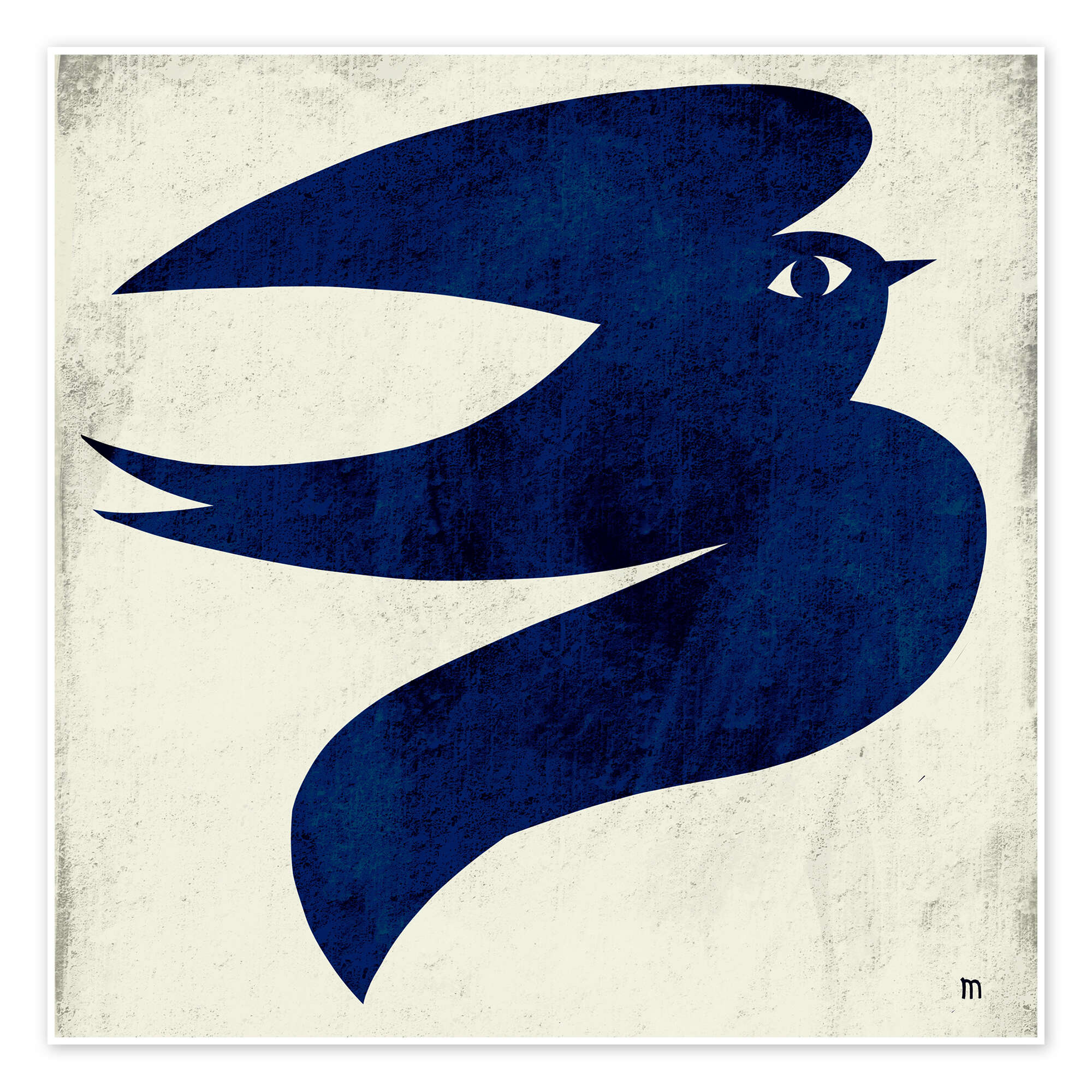 Blue Bird Flight print by ATELIER M | Posterlounge