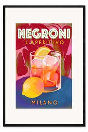 Gerahmter Kunstdruck Negroni Aperitivo Milano, Italia