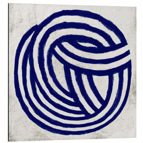 Tableau en aluminium Blue Knot Abstract Linework