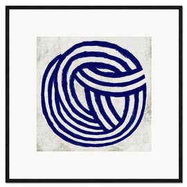 Impression artistique encadrée Blue Knot Abstract Linework