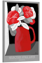 Magnettafel Stillleben mit roten Blumen