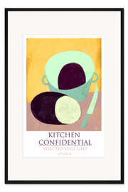 Gerahmter Kunstdruck Küchen-Stillleben mit Auberginen