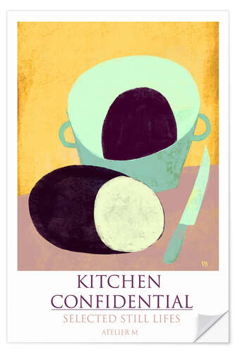 Vinilo para la pared Kitchen Confidential - Still Life With Sliced Eggplant