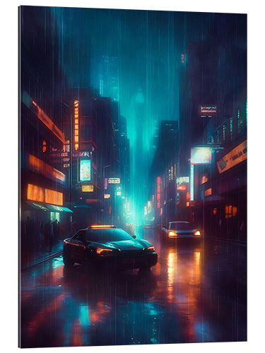 Gallery print Neon-Lit Cyber Road