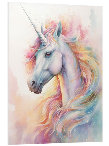 Foam board print Magical Unicorn from the Rainbow Land