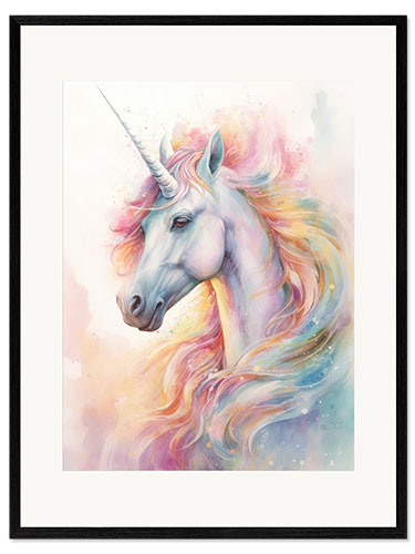 Kunsttryk i ramme Magical Unicorn from the Rainbow Land