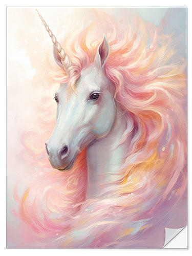 Selvklebende plakat Fantastically Beautiful Unicorn