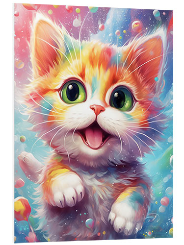 Foam board print Playing Kitten