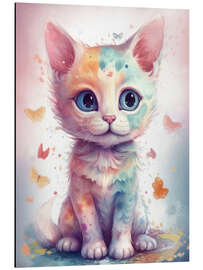 Magnettafel Süßes Kätzchen mit Schmetterlingen