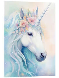 Obraz na szkle akrylowym  Dreamlike Unicorn - Dolphins DreamDesign