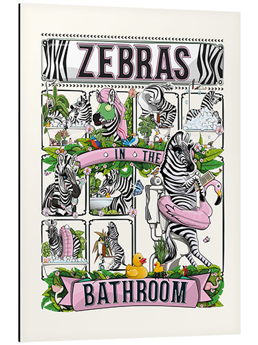 Tableau en aluminium Zebras in the Bathroom