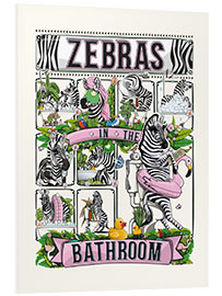 Cuadro de PVC Zebras in the Bathroom