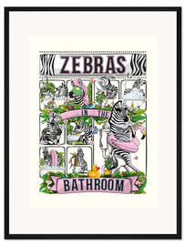 Gerahmter Kunstdruck Zebras im Badezimmer