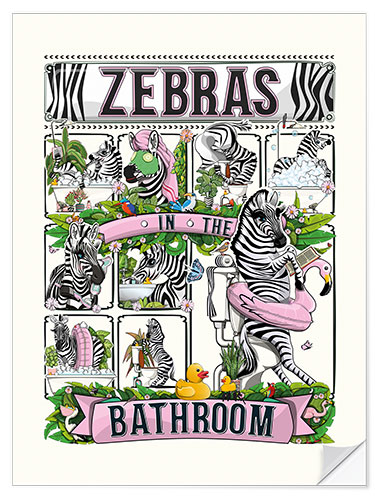 Wall sticker Zebras in the Bathroom