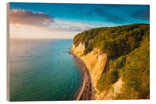 Wood print Sunrise on the Chalk Coast