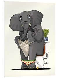 Gallery print Elephant sitting on Toilet