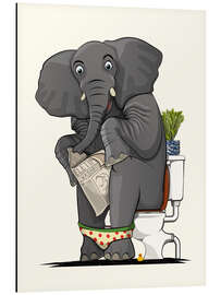 Magnettafel Elefant auf der Toilette