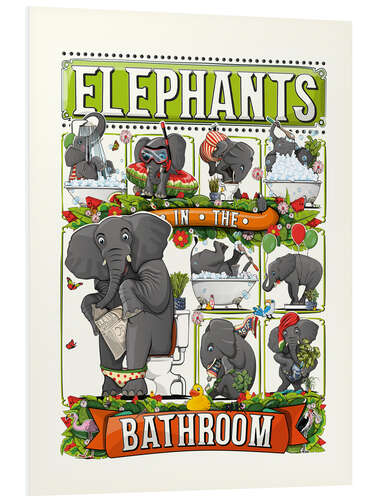 Quadro em PVC Elephants in the Bathroom