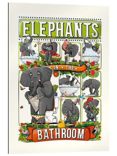 Galleritryk Elephants in the Bathroom